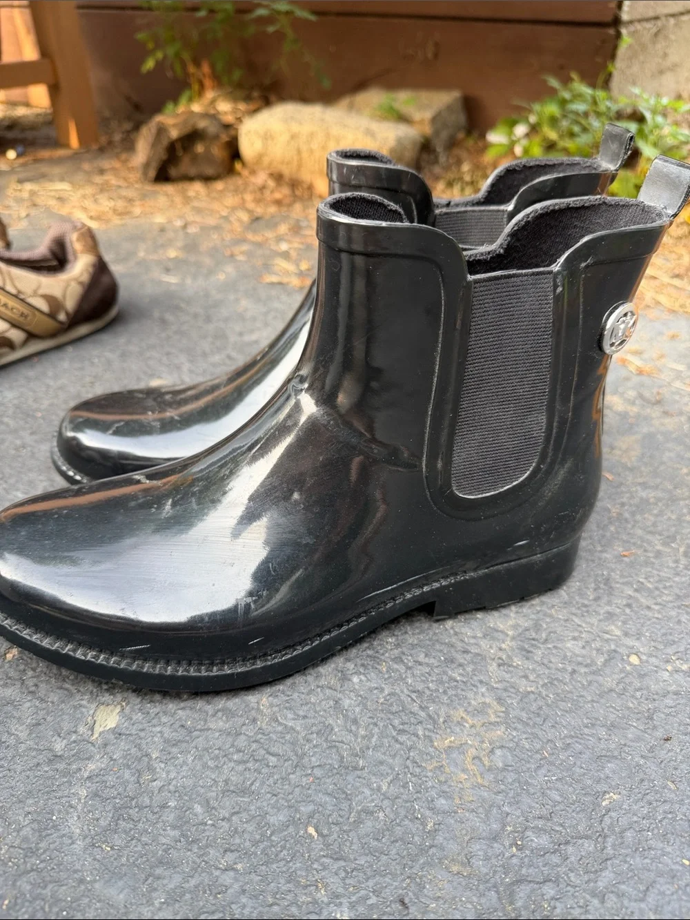 MK Men's Black Chelsea Rain Boots Size 9